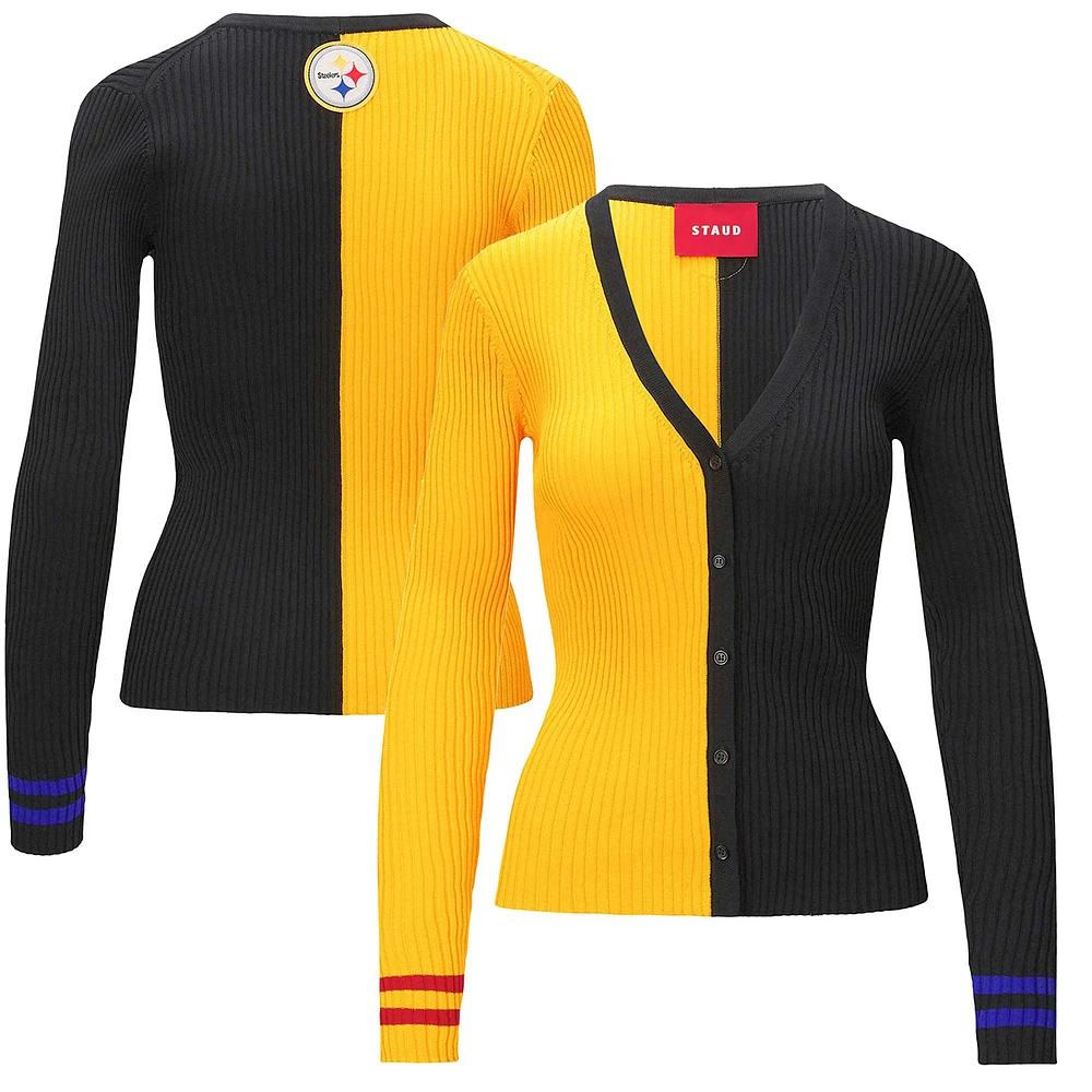 Women's STAUD Gold/Black Pittsburgh Steelers Cargo Sweater