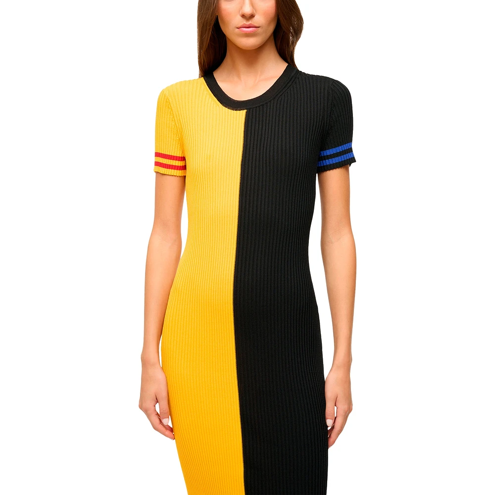 Robe Colleen dorée/noire pour femme STAUD des Steelers de Pittsburgh