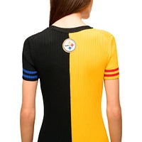 Robe Colleen dorée/noire pour femme STAUD des Steelers de Pittsburgh