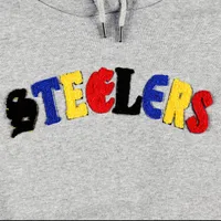 Women's The Wild Collective Gray Pittsburgh Steelers Cropped Pullover Hoodie