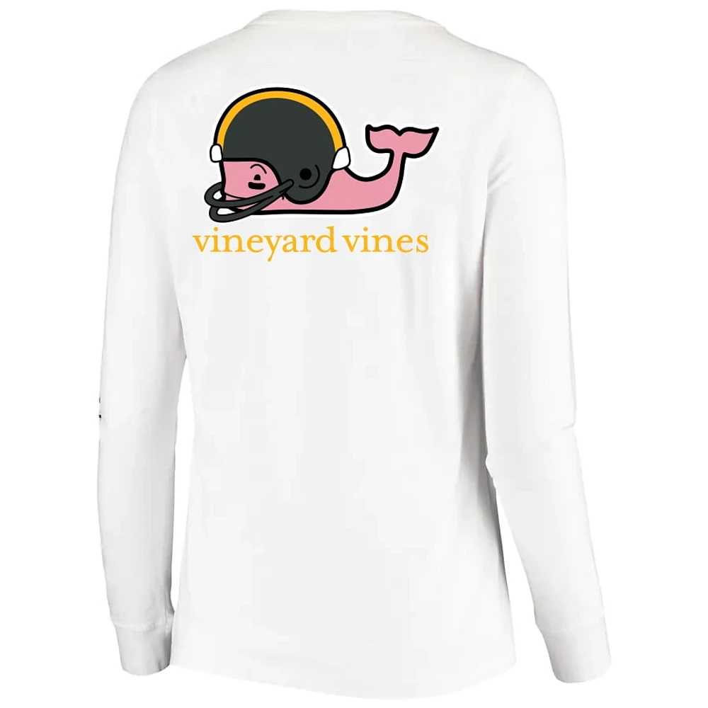 Women's Vineyard Vines White Pittsburgh Steelers Helmet Long Sleeve T-Shirt