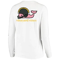 Women's Vineyard Vines White Pittsburgh Steelers Helmet Long Sleeve T-Shirt