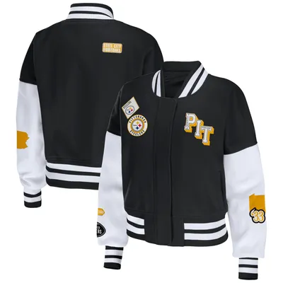 Pittsburgh Steelers WEAR By Erin Andrews Women's Varsity Full-Zip Jacket -  Heathered Gray