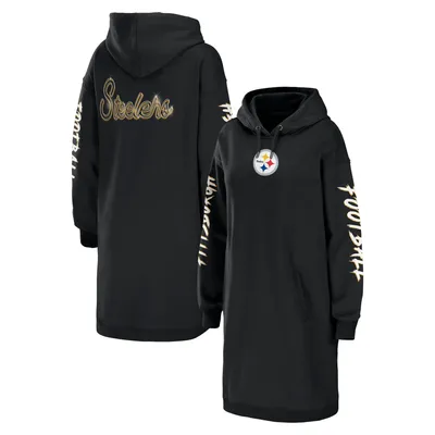 Pittsburgh Steelers WEAR by Erin Andrews Women's Hoodie Dress - Black