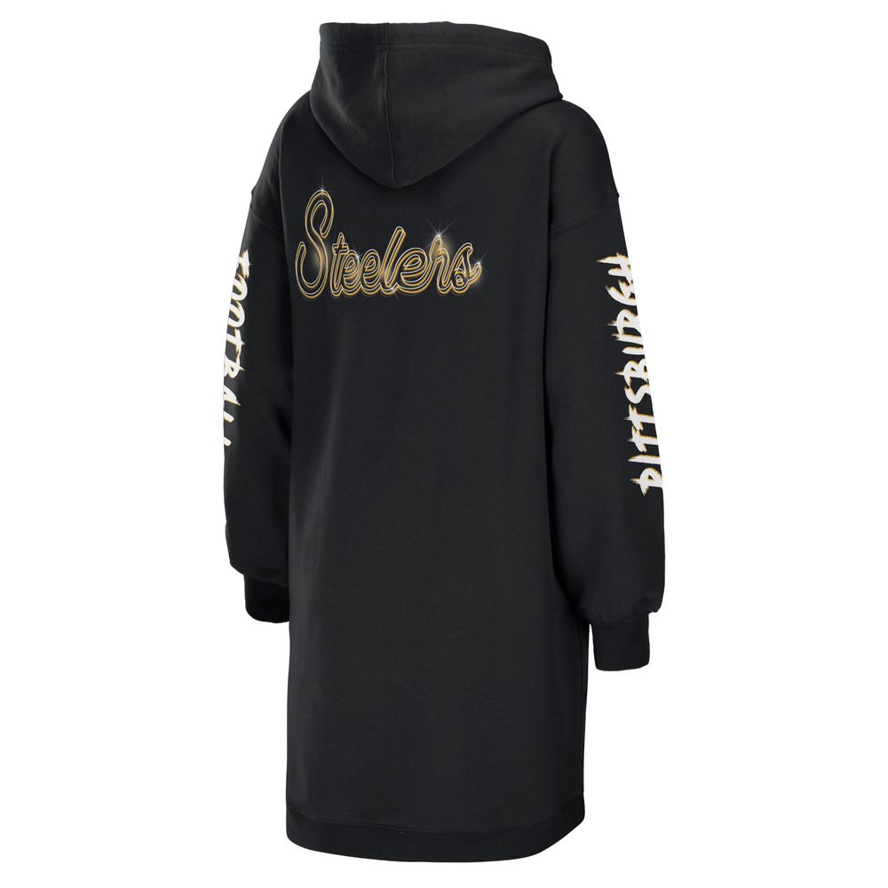 Women's WEAR by Erin Andrews Black Pittsburgh Steelers Hoodie Dress