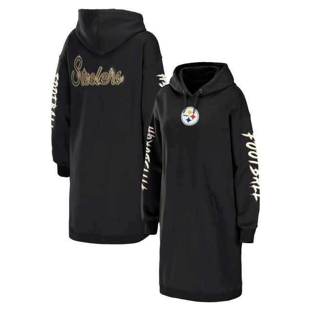 Robe à capuche noire WEAR by Erin Andrews des Steelers de Pittsburgh pour femmes