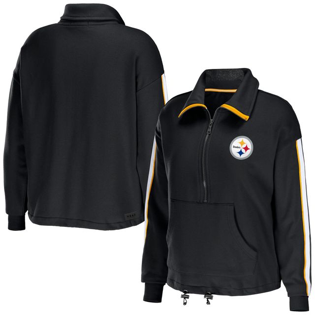 Haut à demi-fermeture éclair WEAR by Erin Andrews pour femme des Steelers de Pittsburgh, noir