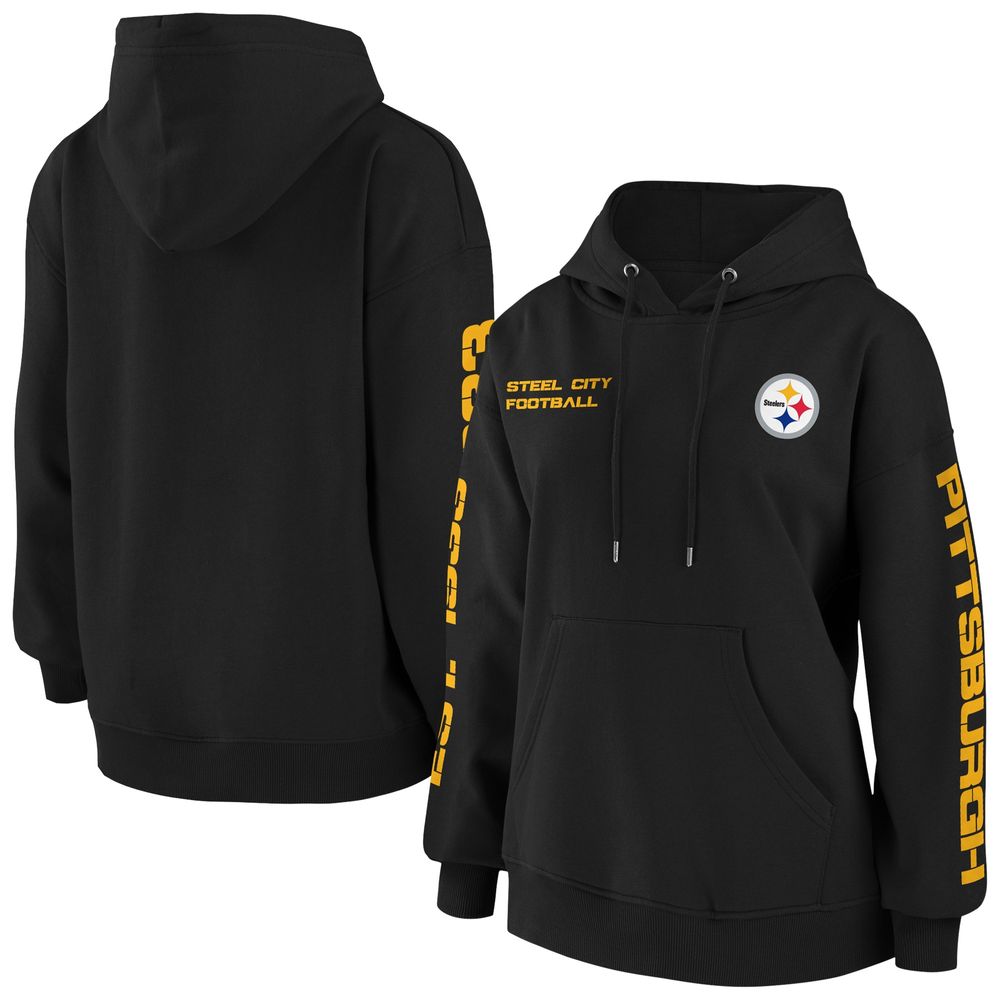 WEAR by Erin Andrews Women's WEAR by Erin Andrews Black Pittsburgh Steelers  Pullover - Hoodie