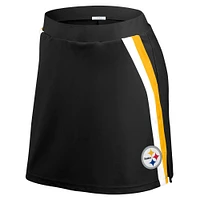 Jupe-short à rayures noires des Steelers de Pittsburgh pour femme WEAR by Erin Andrews