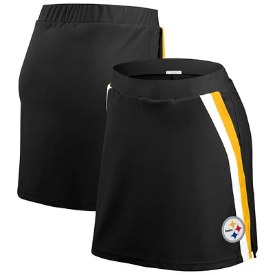 Jupe-short à rayures noires des Steelers de Pittsburgh pour femme WEAR by Erin Andrews