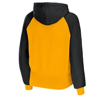 Women's WEAR by Erin Andrews Gold Pittsburgh Steelers Colorblock Lightweight Full-Zip Hoodie