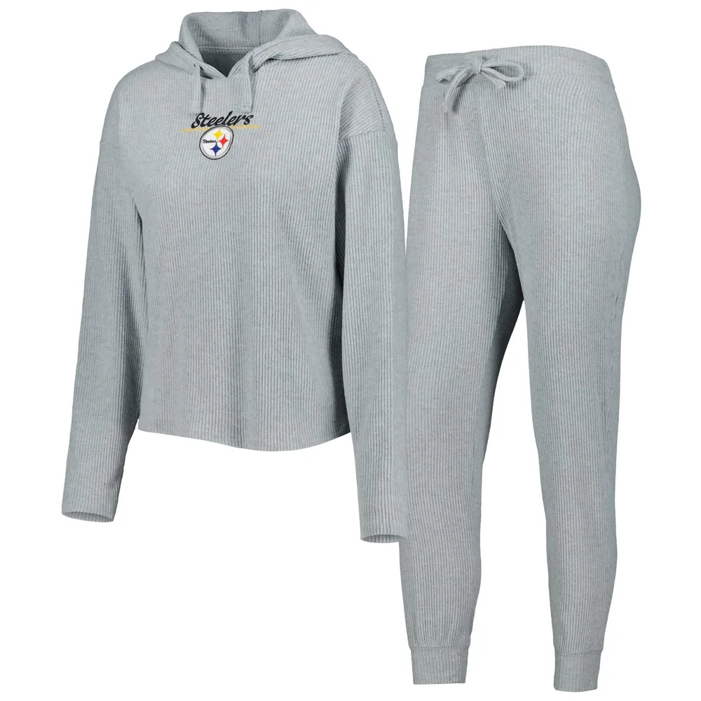 Women's Pittsburgh Steelers WEAR by Erin Andrews Heathered Gray Plus Size  Sweatpants