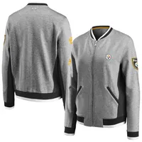 Lids Pittsburgh Steelers WEAR By Erin Andrews Women's Varsity Full-Zip  Jacket - Heathered Gray