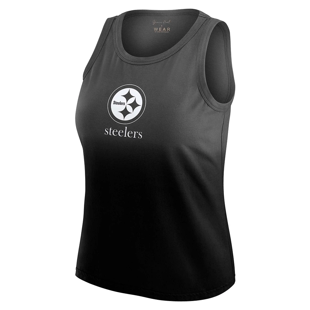 Débardeur noir ombré Pittsburgh Steelers pour femme WEAR by Erin Andrews x Gracie Hunt