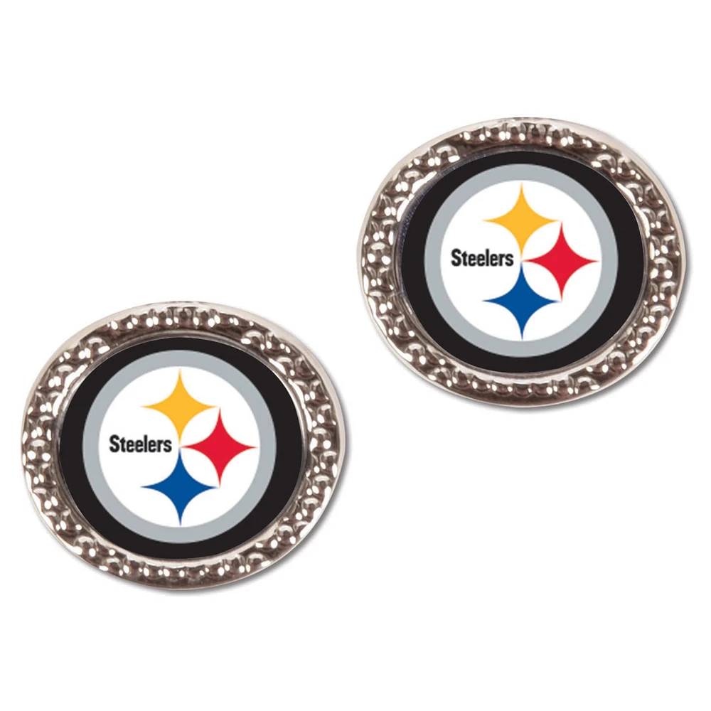 Boucles d'oreilles à tige ronde WinCraft Pittsburgh Steelers pour femme