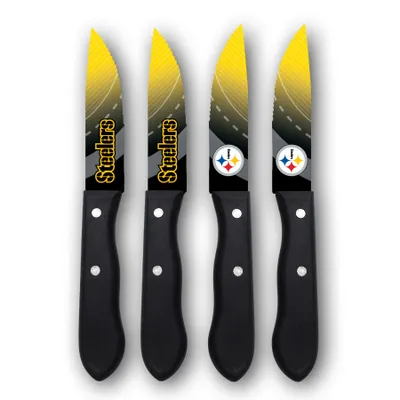 Pittsburgh Steelers Woodrow 4-Piece Stainless Steel Steak Knife Set