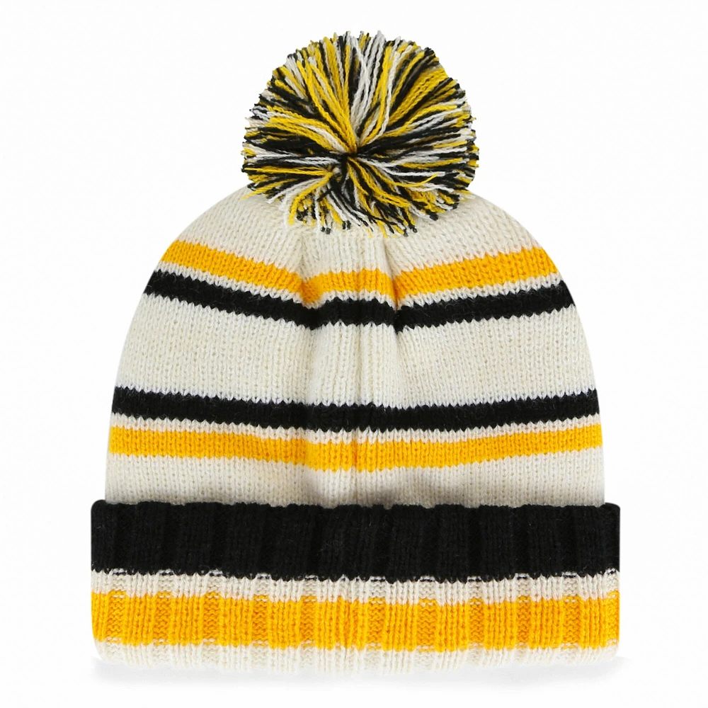 Tricot à revers Driftway des Pittsburgh Steelers crème pour jeune '47 avec pompon