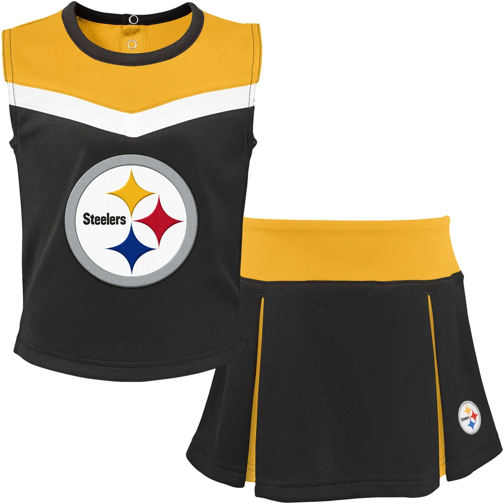 Pittsburgh Steelers Newborn & Infant Two-Pack Double Up Bodysuit Set -  Black/Gray