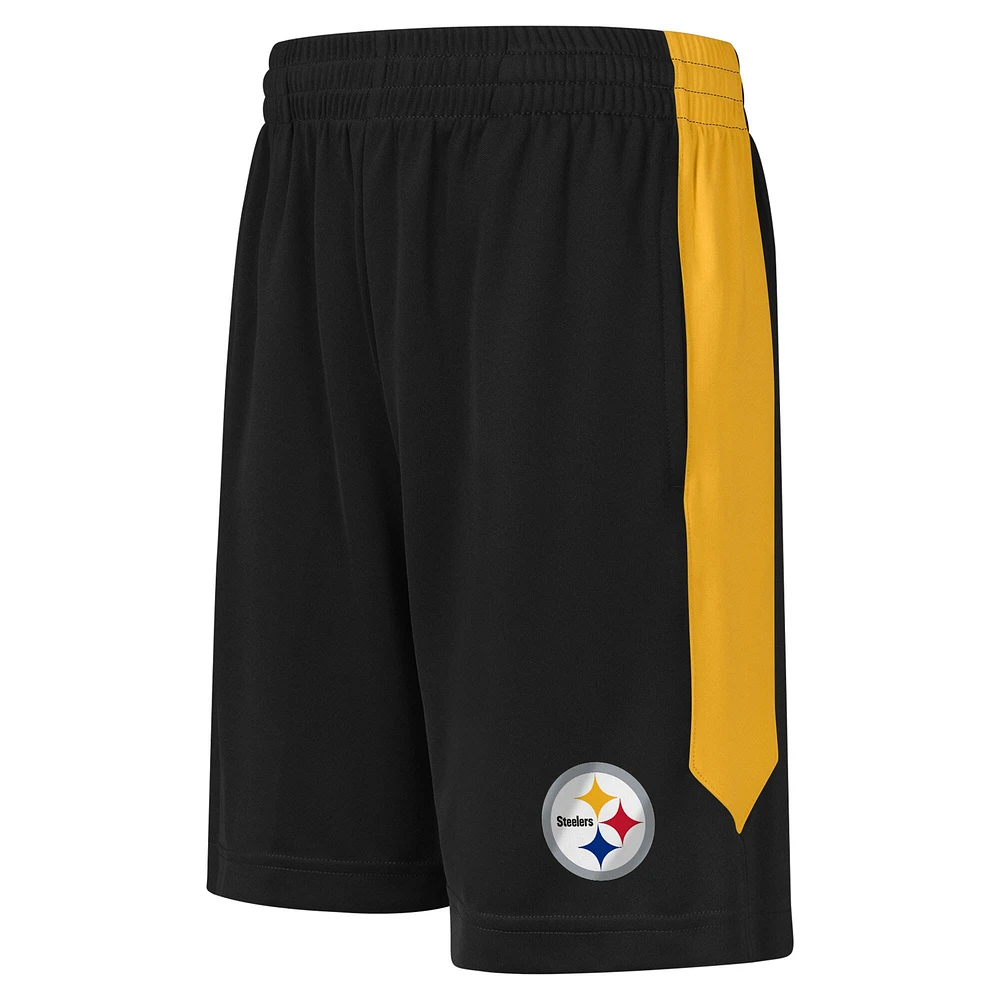 Short tendance noir pour jeunes des Pittsburgh Steelers