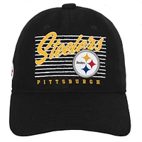 Youth Black Pittsburgh Steelers Retro Wooly Adjustable Hat