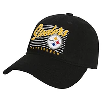 Casquette réglable rétro en laine noire pour jeunes des Steelers de Pittsburgh