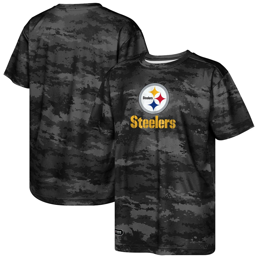 T-shirt noir pour jeunes des Steelers de Pittsburgh