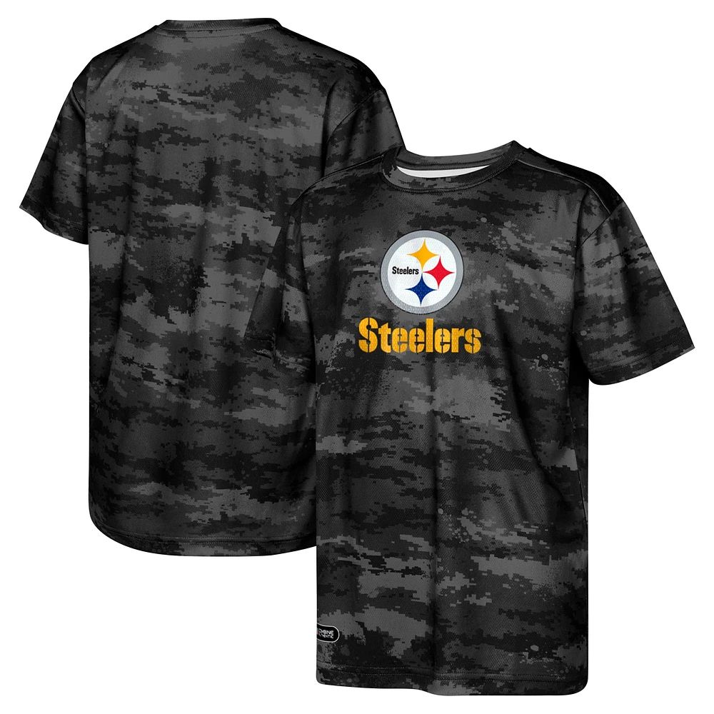 T-shirt noir pour jeunes des Pittsburgh Steelers Scrimmage