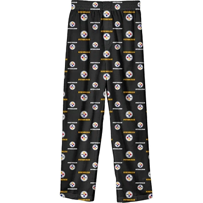 Pantalon de pyjama imprimé couleur l'équipe Pittsburgh Steelers noir pour jeunes