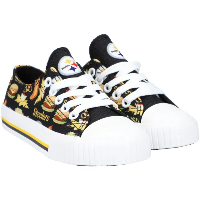 Pittsburgh Steelers NFL Womens Glitter Low Top Canvas Shoes