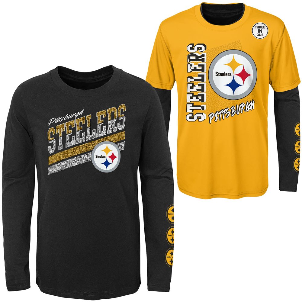 Outerstuff Youth Gold Pittsburgh Steelers Team V-Neck T-Shirt Size: 2XL