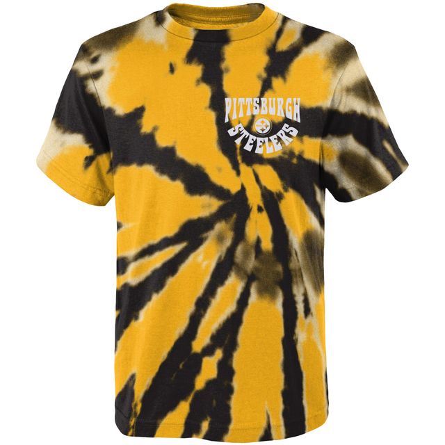 T-shirt Tie-Dye Pennant des Pittsburgh Steelers de or/noir pour Junior