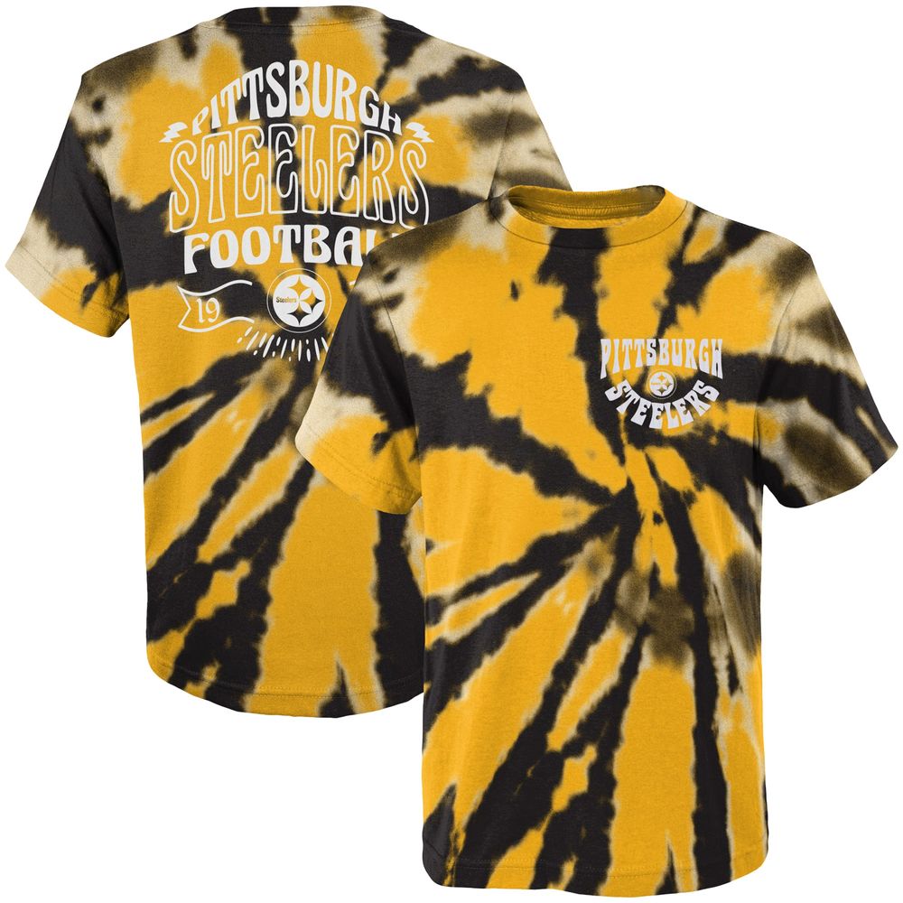 Outerstuff Youth Gold/Black Pittsburgh Steelers Pennant Tie-Dye