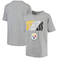 Youth Heathered Gray Pittsburgh Steelers Mean Streak - T-Shirt