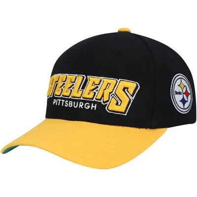 Lids Pittsburgh Steelers Mitchell & Ness Youth Throwback Precurve Snapback  Hat - Black