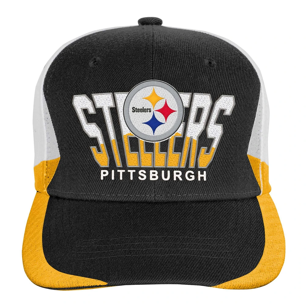 Casquette ajustable préincurvée Retrodome Pittsburgh Steelers Mitchell & Ness noire pour jeune