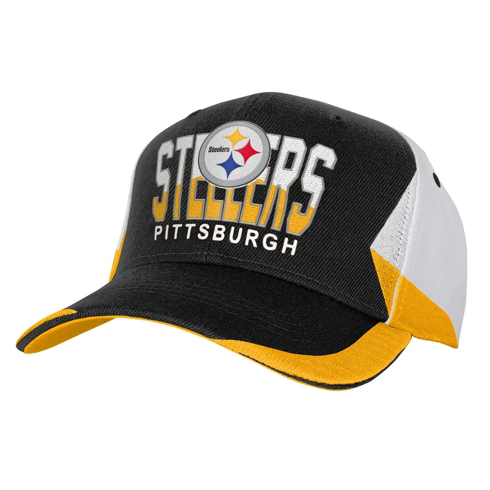 Casquette ajustable préincurvée Retrodome Pittsburgh Steelers Mitchell & Ness noire pour jeune