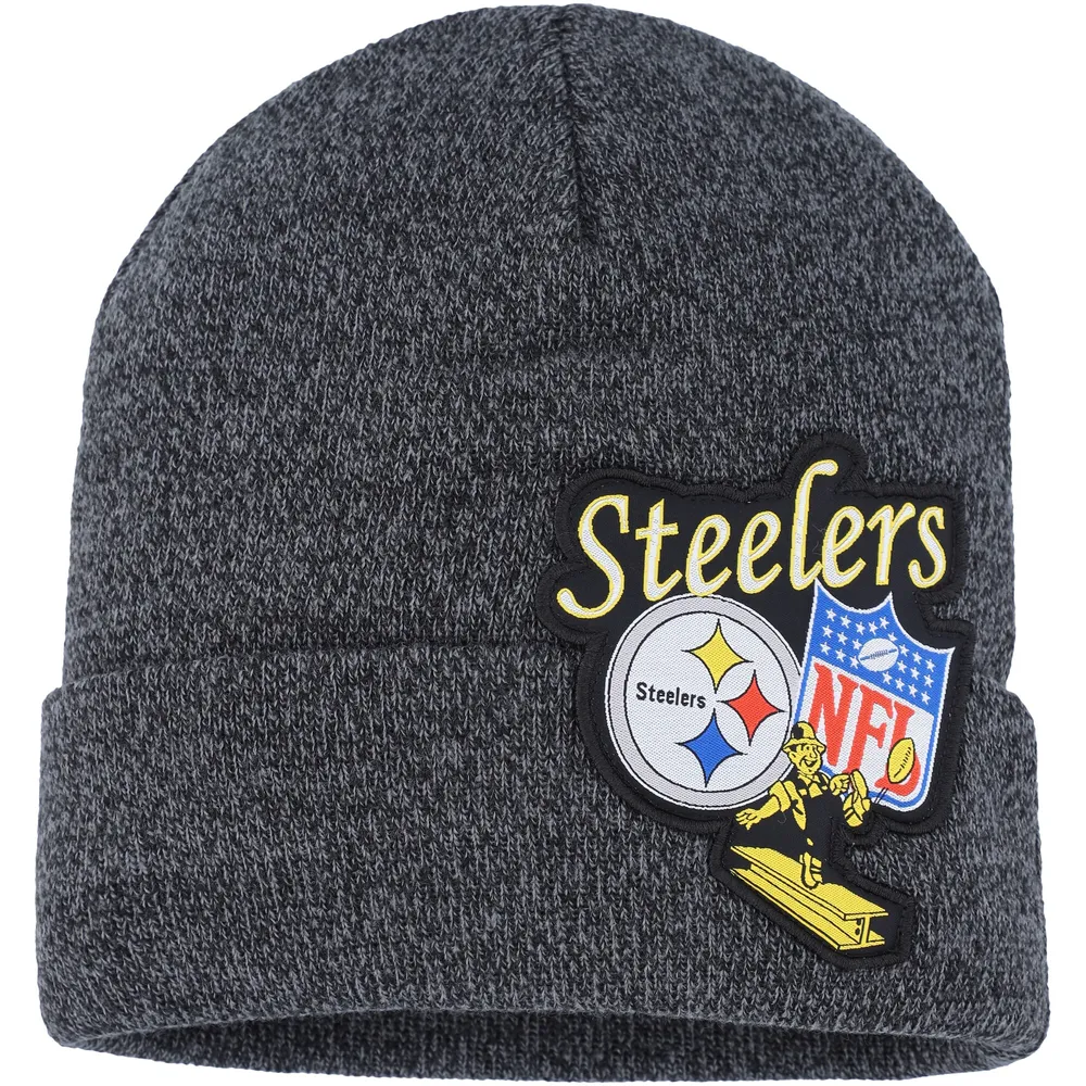 Lids Pittsburgh Steelers Mitchell & Ness Youth XL Logo Cuffed Knit Hat -  Black