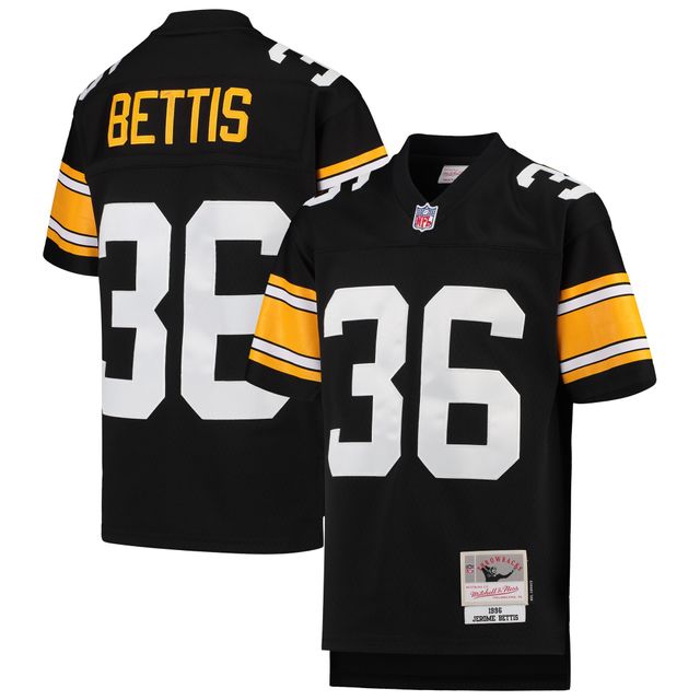 Maillot de joueur retraité Mitchell & Ness Jerome Bettis noir Pittsburgh Steelers 1996 Legacy pour jeune