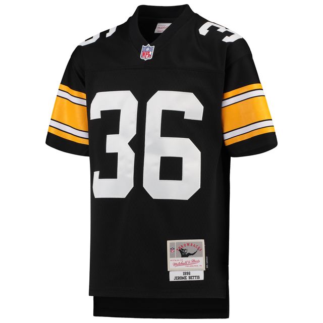 Maillot de joueur retraité Mitchell & Ness Jerome Bettis noir Pittsburgh Steelers 1996 Legacy pour jeune