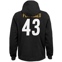 Youth Mitchell & Ness Troy Polamalu Black Pittsburgh Steelers Retired Player Name Number Pullover Hoodie