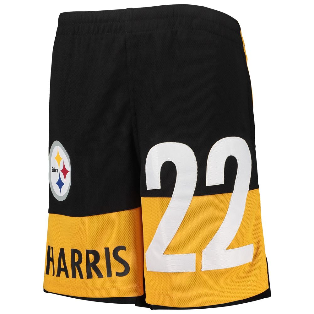 Youth Najee Harris Black Pittsburgh Steelers Name & Number Player Shorts