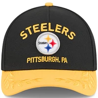 Youth New Era Black/Gold Pittsburgh Steelers 2025 NFL Draft 9FORTY A-Frame M-Crown Adjustable Hat