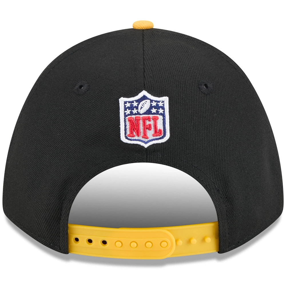 Youth New Era Black/Gold Pittsburgh Steelers 2025 NFL Draft 9FORTY A-Frame M-Crown Adjustable Hat