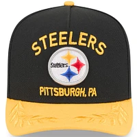 Youth New Era  Black/Gold Pittsburgh Steelers 2025 NFL Draft A-Frame 9FIFTY Snapback Hat