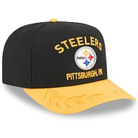Youth New Era  Black/Gold Pittsburgh Steelers 2025 NFL Draft A-Frame 9FIFTY Snapback Hat