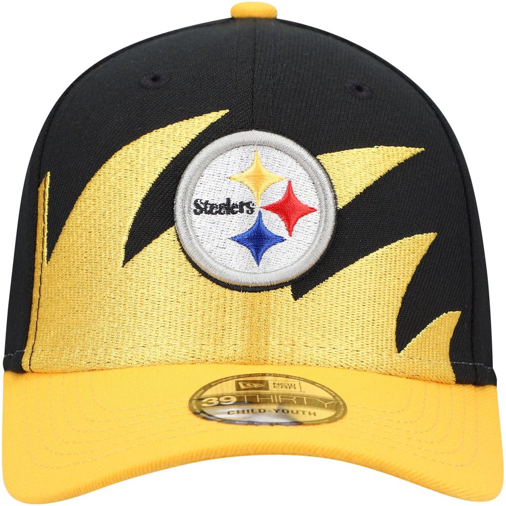 Youth New Era Black/Gold Pittsburgh Steelers Surge 39THIRTY Flex Hat