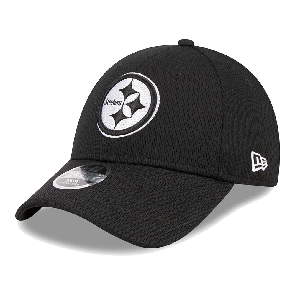 Youth New Era Black Pittsburgh Steelers Main B-Dub 9FORTY Adjustable Hat