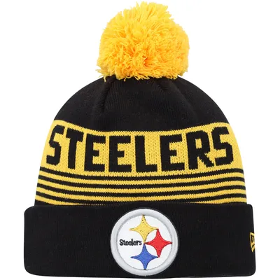 New Era Black Pittsburgh Steelers Repeat Cuffed Knit Hat with Pom