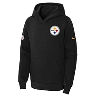 Sweat à capuche Nike Pittsburgh Steelers Club Fleece noir pour jeune