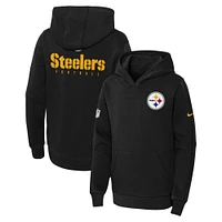 Sweat à capuche Nike Pittsburgh Steelers Club Fleece noir pour jeune